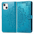 Miniatyrbild 1 av 6: iPhone 13 - Mandala Läder Fodral - Blå