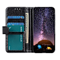 Miniatyrbild 3 av 5: iPhone 12 Pro Max - Crazy Horse Läder Fodral - Svart Black Svart