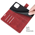 Miniatyrbild 4 av 6: iPhone 13 Pro Max - Solid Slim Läder Fodral - Röd