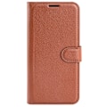 Miniatyrbild 5 av 6: Samsung Galaxy S24 Fodral Litchi Läder Brun