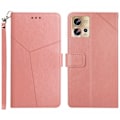 Miniatyrbild 1 av 5: Motorola Edge 30 Fusion 5G Fodral Y-Shape Läder Roséguld