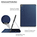 Miniatyrbild 4 av 6: Galaxy Tab S9 FE Fodral Business Läder Pennhållare Blå