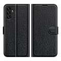 Miniatyrbild 1 av 6: Samsung Galaxy A04s / A13 5G Fodral Litchi Läder Svart