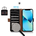 Miniatyrbild 4 av 6: Xiaomi 13 5G Fodral Krokodil Textur Läder Svart