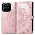 Miniatyrbild 1 av 6: Xiaomi Redmi Note 14 5G Fodral Läder Mandala Tryck Roséguld