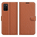 Miniatyrbild 1 av 6: Samsung Galaxy A03s Fodral Litchi Läder Brun