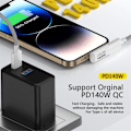 Miniatyrbild 2 av 4: 140W USB 3.1 USB-C Hane till USB-C Hona Adapter 8K 40Gbps Vit