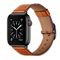Miniatyrbild 3 av 5: Äkta Läder Armband Apple Watch 41/40/38 mm - Brun Brown Brun