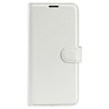 Miniatyrbild 5 av 6: iPhone 16 Pro Max Fodral Litchi Läder Textur Vit