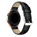Miniatyrbild 4 av 5: Äkta Läder Armband Krokodil Textur (20mm) - Svart Black Svart