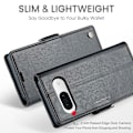 Miniatyrbild 5 av 6: CASEME Google Pixel 8A Fodral Läder RFID Svart