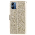 Miniatyrbild 5 av 5: Motorola Moto G54 5G Fodral Mandala Läder Guld