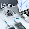 Miniatyrbild 5 av 6: Mcdodo 20W PD Reseadapter 2x USB-A 1x USB-C Svart