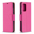 Miniatyrbild 3 av 5: Samsung Galaxy A72 - Litchi Textur Läder Fodral - Rosa Pink Rosa
