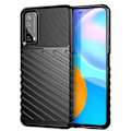 Miniatyrbild 1 av 3: Huawei P Smart (2021) - Twill Textur Skal - Svart Black Svart
