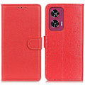 Miniatyrbild 1 av 6: Motorola Edge 50 Fusion 5G Litchi Läder Fodral Röd