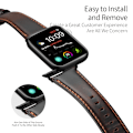 Miniatyrbild 2 av 6: Apple Watch 38/40/41 mm Klockarmband Äkta Läder Mörk Brun