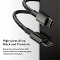 Miniatyrbild 4 av 6: Baseus 1m 100W USB-C - USB-C Kabel Tungsten Gold Series Svart
