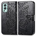 Miniatyrbild 1 av 6: OnePlus Nord 2 5G - Butterfly Läder Fodral - Svart