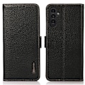 Miniatyrbild 1 av 6: KHAZNEH Galaxy S25 Plus / S24 Plus Fodral RFID Äkta Läder Svart