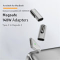 Miniatyrbild 2 av 6: 140W MacBook Adapter MagSafe 3 till USB-C Snabbladdning