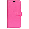 Miniatyrbild 5 av 6: iPhone 16 Fodral Litchi Textur Läder Rosa