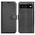 Miniatyrbild 1 av 6: Google Pixel 8 Fodral Litchi Textur Svart