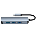 Miniatyrbild 6 av 7: Tech-Protect 4in1 USB-C Hub 4x USB-A Grå
