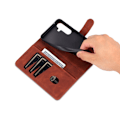 Miniatyrbild 5 av 6: AZNS Samsung Galaxy S24 FE Fodral Läder Brun