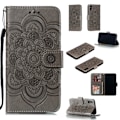 Miniatyrbild 1 av 5: iPhone X/Xs - Mandala Läder Fodral - Grå Grey Grå