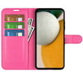 Miniatyrbild 2 av 6: Samsung Galaxy A15 5G Fodral Litchi Läder Rosa