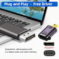 Miniatyrbild 3 av 6: DP DisplayPort till Mini DisplayPort 1.4 Adapter 8K 60Hz Blå