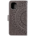 Miniatyrbild 3 av 6: iPhone 13 - Tryckt Mandala Läder Fodral - Grå