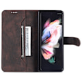 Miniatyrbild 2 av 6: AZNS Galaxy Z Fold 5 Fodral Läder Brun