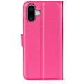 Miniatyrbild 6 av 6: iPhone 16 Plus Fodral Litchi Läder Rosa