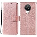 Miniatyrbild 1 av 6: Nokia G10 / G20 Fodral Tryckt Mandala Läder Roséguld