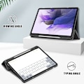 Miniatyrbild 2 av 5: Galaxy Tab S7 FE/S7 Plus/S8 Plus Tri-Fold Fodral Med Pennhållare Svart Svart