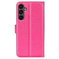 Miniatyrbild 6 av 6: Samsung Galaxy A15 5G Fodral Litchi Läder Rosa
