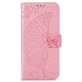 Miniatyrbild 2 av 6: Samsung Galaxy S22 Plus Fodral Butterfly Tryckt Läder Ljus Rosa