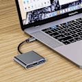 Miniatyrbild 6 av 6: Tech-Protet 3in1 USB-C Hub USB-A / HDMI / USB-C Grå