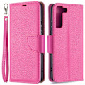 Miniatyrbild 1 av 6: Samsung Galaxy S22 Plus Fodral Litchi Textur Läder Rosa
