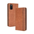 Miniatyrbild 2 av 5: Samsung Galaxy A02s - Retro Läder Flip Fodral - Brun Brown Brun