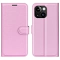Miniatyrbild 1 av 6: iPhone 15 Plus Fodral Litchi Textur Ljus Rosa