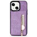 Miniatyrbild 1 av 6: iPhone 15 Skal Läder Med Plånboksfunktion Lila