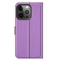 Miniatyrbild 6 av 6: iPhone 13 Pro - Litchi Läder Fodral - Lila