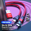 Miniatyrbild 2 av 6: ENKAY 2 m 6in1 PD 100W USB-C/USB-A - USB-C/Lightning/MicroUSB