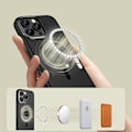 Miniatyrbild 6 av 9: Tech-Protect iPhone 16 Pro Skal MagSafe MagEdge Matt Svart/Gunmetal