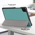 Miniatyrbild 5 av 5: Samsung Galaxy Tab A9 Fodral Tri-Fold PU Läder Svartgrön