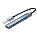 Miniatyrbild 1 av 6: ESSAGER USB-A Hub 4x USB-A 2.0 Portar Aluminium Grå
