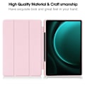Miniatyrbild 2 av 6: Galaxy Tab S9 FE Plus Fodral Tri-Fold Pennhållare Rosa